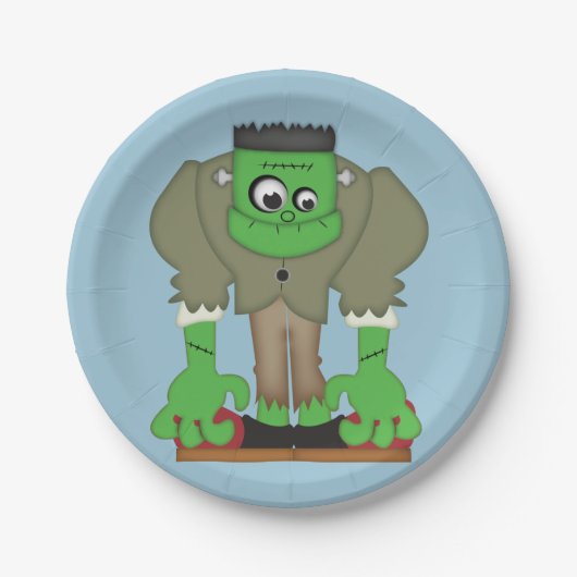 Assiettes En Carton Plaques à papier de Frankenstein Moster (Devant)
