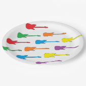 Assiettes En Carton Plaques à papier de guitare d'arc-en-ciel (Angle)