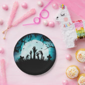 Assiettes En Carton Plaques à papier de Halloween de cimetière de (Fête)