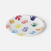 Assiettes En Carton Plaques à papier de Handprints (Angle)
