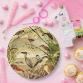 Assiettes En Carton Plaques à papier de héron d'oiseaux de faune (Fête)