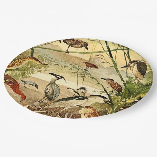 Assiettes En Carton Plaques à papier de héron d'oiseaux de faune (Angle)