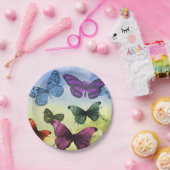 Assiettes En Carton Plaques à papier de jardin de papillon (Fête)