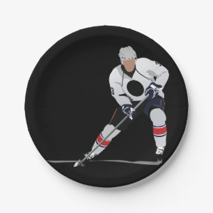 Assiettes En Carton Plaques à papier de joueur de hockey de glace