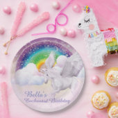 Assiettes En Carton Plaques à papier de licorne d'arc-en-ciel (Fête)