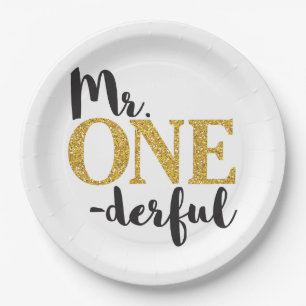 Assiettes En Carton Plaques à papier de M. ONEderful 9"
