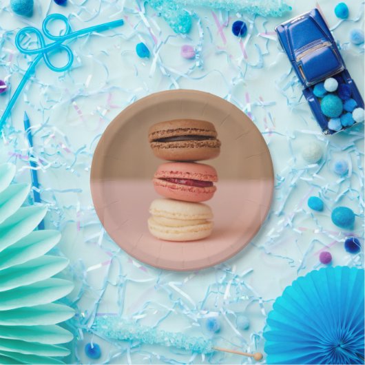 Assiettes En Carton Plaques à papier de macarons/Macarons (Fête)