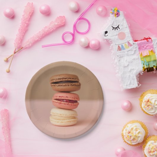 Assiettes En Carton Plaques à papier de macarons/Macarons (Fête)