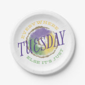 Assiettes En Carton Plaques à papier de mardi gras partout d'autre (Devant)