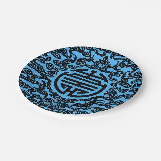 Assiettes En Carton Plaques à papier de motif chinois (Angle)