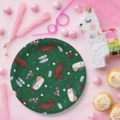 Assiettes En Carton Plaques à papier de motif de golf de vert de temps (Fête)