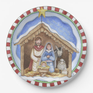 Assiettes En Carton Plaques à papier de nativité de Folkart