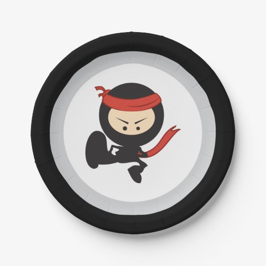 Assiettes En Carton Plaques à papier de Ninja (Devant)