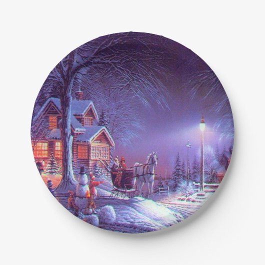 Assiettes En Carton Plaques à papier de Noël magnifique (Devant)