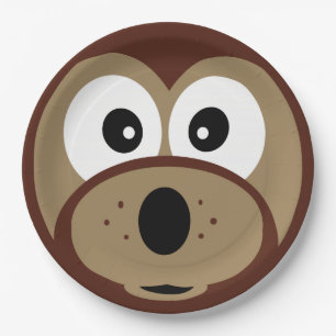 Assiettes En Carton Plaques à papier de nounours de visage mignon