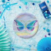 Assiettes En Carton Plaques à papier de papillon bleu, pourpre et (Fête)
