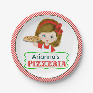 Assiettes En Carton Plaques à papier de partie de pizza de fille