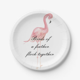 Assiettes En Carton Plaques à papier de partie rose de Flamant rose