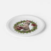 Assiettes En Carton Plaques à papier de Père Noël d'âne de Noël (Angle)