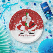 Assiettes En Carton Plaques à papier de Père Noël de gui de Joyeux (Fête)