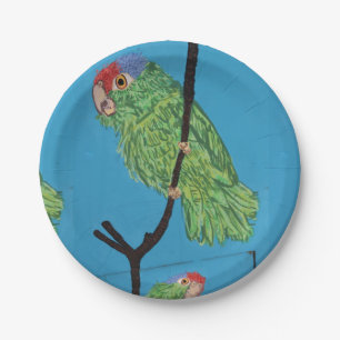 Assiettes En Carton plaques à papier de perroquet vert
