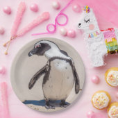 Assiettes En Carton Plaques à papier de pingouin espiègle (Fête)