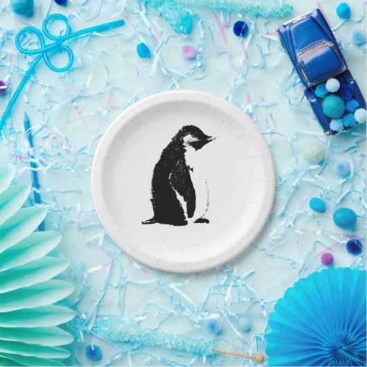 Assiettes En Carton Plaques à papier de pingouin parfait (Fête)