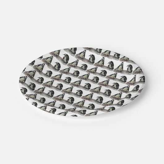 Assiettes En Carton Plaques à papier de pingouins (Angle)
