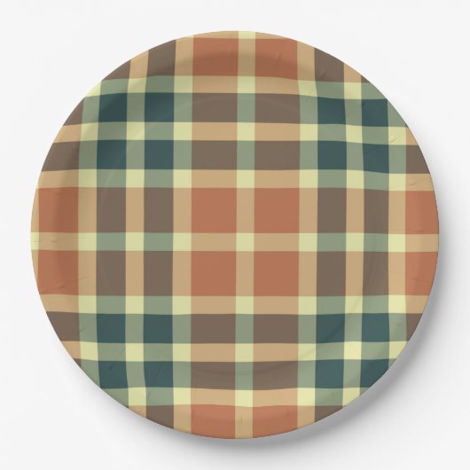 Assiettes En Carton Plaques à papier de plaid (Devant)