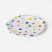 Assiettes En Carton Plaques à papier de pois coloré (Angle)