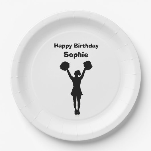 Assiettes En Carton Plaques à papier de "pom-pom girl" (Devant)