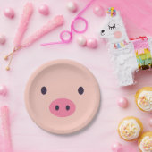 Assiettes En Carton Plaques à papier de porc mignon (Fête)