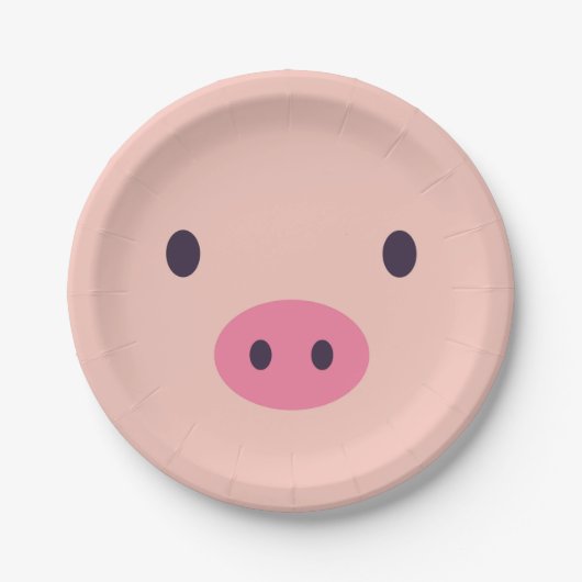 Assiettes En Carton Plaques à papier de porc mignon (Devant)