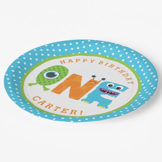 Assiettes En Carton Plaques à papier de premier anniversaire de (Angle)