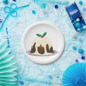 Assiettes En Carton Plaques à papier de pudding de Noël (Fête)