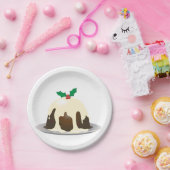 Assiettes En Carton Plaques à papier de pudding de Noël (Fête)
