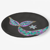 Assiettes En Carton Plaques à papier de queue de sirène de parties (Angle)