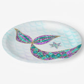 Assiettes En Carton Plaques à papier de queue de sirène de parties (Angle)