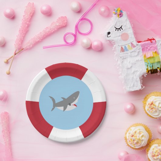 Assiettes En Carton Plaques à papier de requin (Fête)