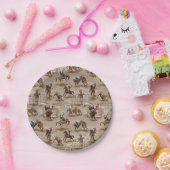 Assiettes En Carton Plaques à papier de rétro cowboy occidental (Fête)