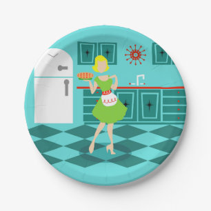 Assiettes En Carton Plaques à papier de rétro cuisine