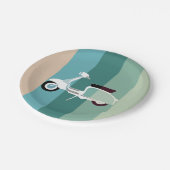 Assiettes En Carton Plaques à papier de rétro partie rayée de scooter (Angle)