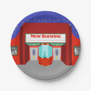 Assiettes En Carton Plaques à papier de rétro salle de cinéma