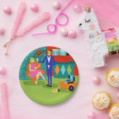 Assiettes En Carton Plaques à papier de rétros couples de Martini (Fête)