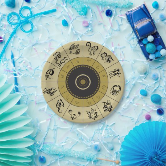 Assiettes En Carton Plaques à papier de roue d'horoscope (Fête)