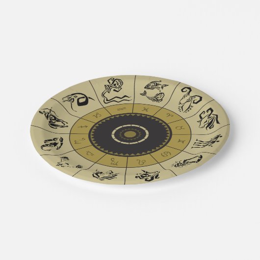 Assiettes En Carton Plaques à papier de roue d'horoscope (Angle)