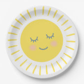 Assiettes En Carton Plaques à papier de soleil heureux (Devant)