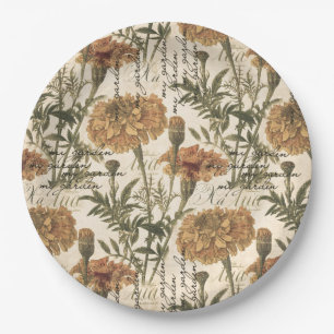 Assiettes En Carton Plaques à papier de soucis vintages 9"