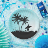Assiettes En Carton Plaques à papier de surfer de plage (Fête)