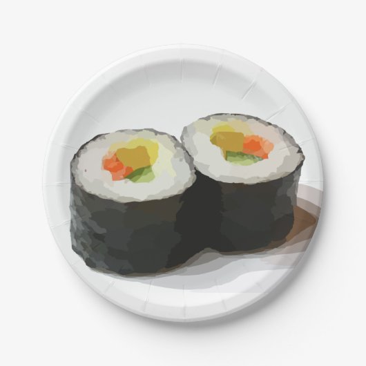 Assiettes En Carton Plaques à papier de sushi (Devant)